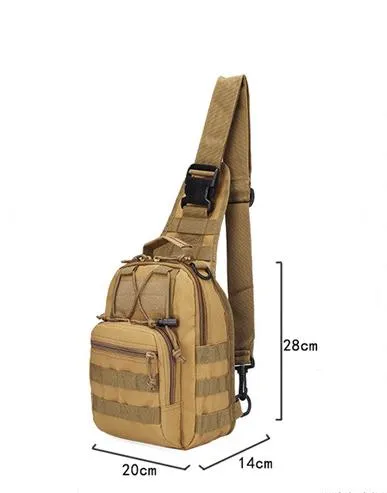 Sacos ao ar livre hotsale 9 cor 600d esportes ombro militar camping caminhada sacola camping caça mochila utilitário peito