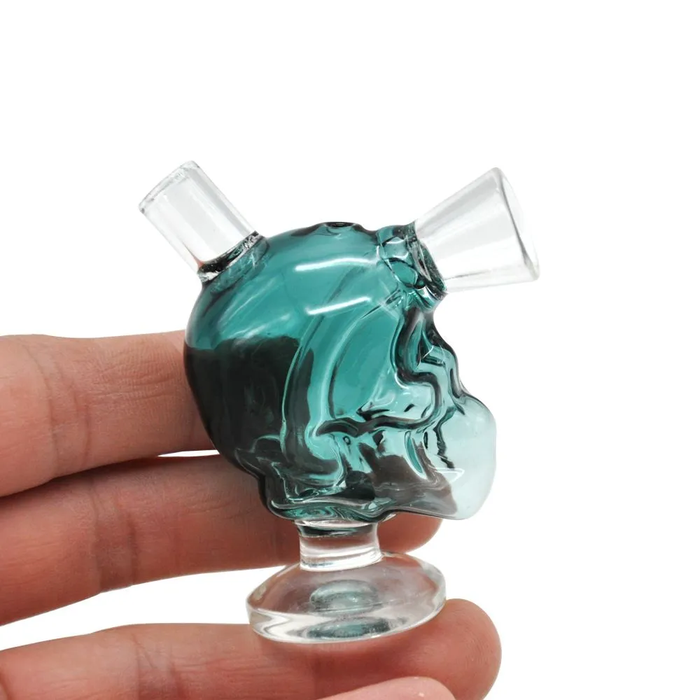 Nouveau Mini Crâne bangs en verre narguilé Blunt Bubbler Fumer Bulle Petits Tuyaux D'eau Main Pipe bol