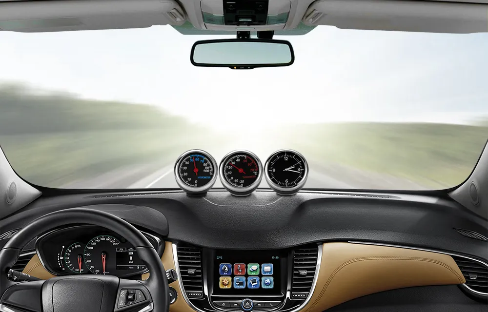 Mini-Auto-Auto-Digitaluhr Autouhr Auto-Thermometer -Hygrometer-Dekorations-Ornament-Uhr in Autozubehör