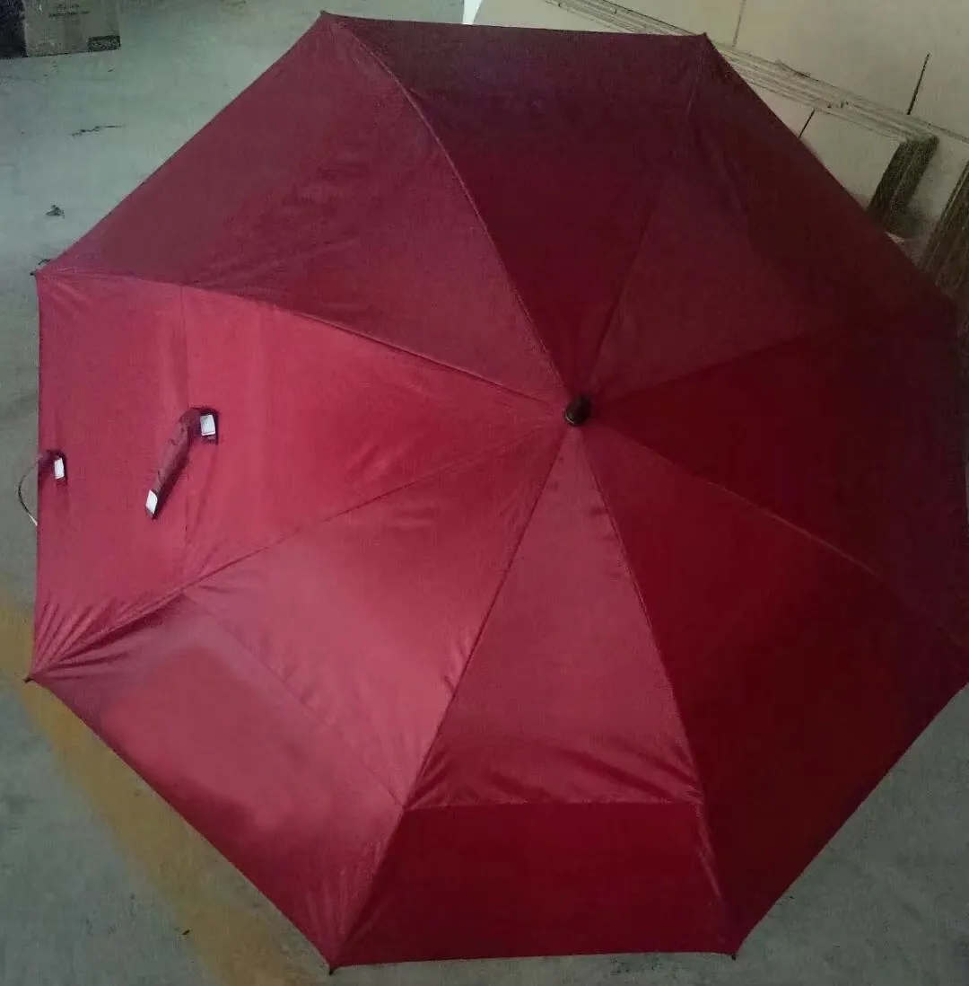 Guarda-chuva de golfe OEM 2 camada de cor pura anti-UVA guarda-chuva de golfe automático MOQ 100pcs aceito