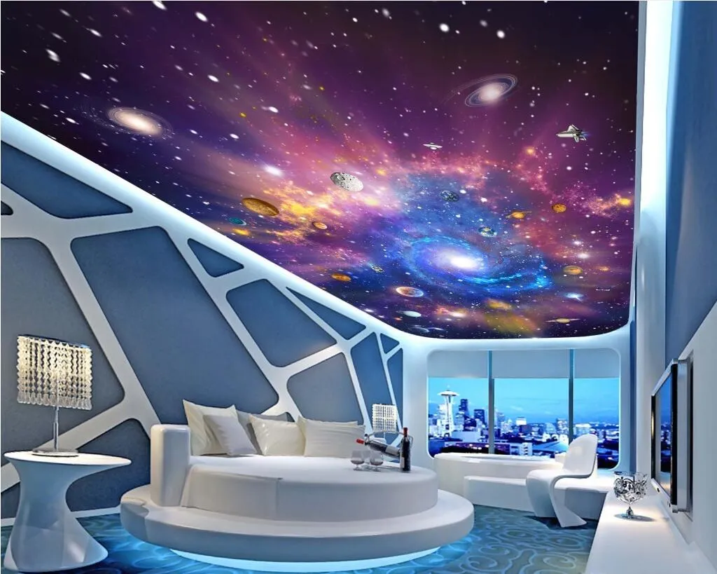 3D Wallpaper Custom Photo: Starry Universe Cosmic Galaxy Planet Ceiling  Murals, Background Home Decoration, Living Room Wallpaper for Walls from  Dhgate Wallpapers - price 26.14, image size:1024x819