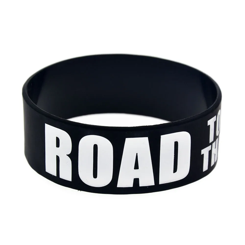 Road to The Dream Silicone Wristband 1 Inch Wide Flexible And Strong Fashion Jewelry Black