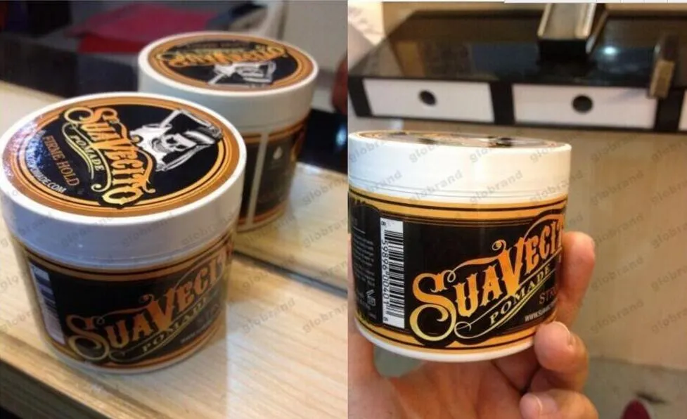 Pomade suavecitohair vaxar stark stil återställning av pomade hårgel stil verktyg firma stora skelett slickade bakre hår olja vax lera