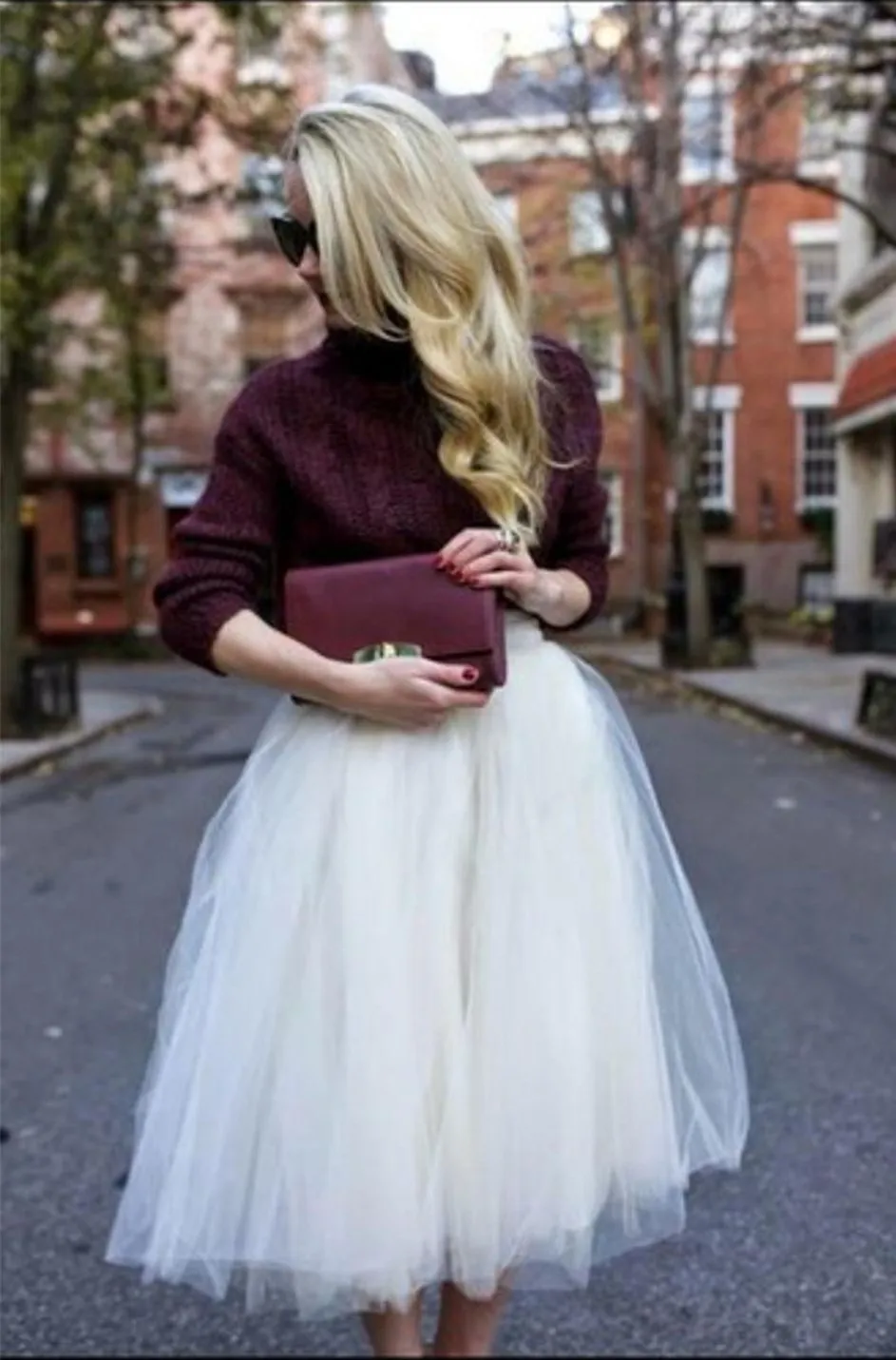 White tulle skirt knee length hotsell