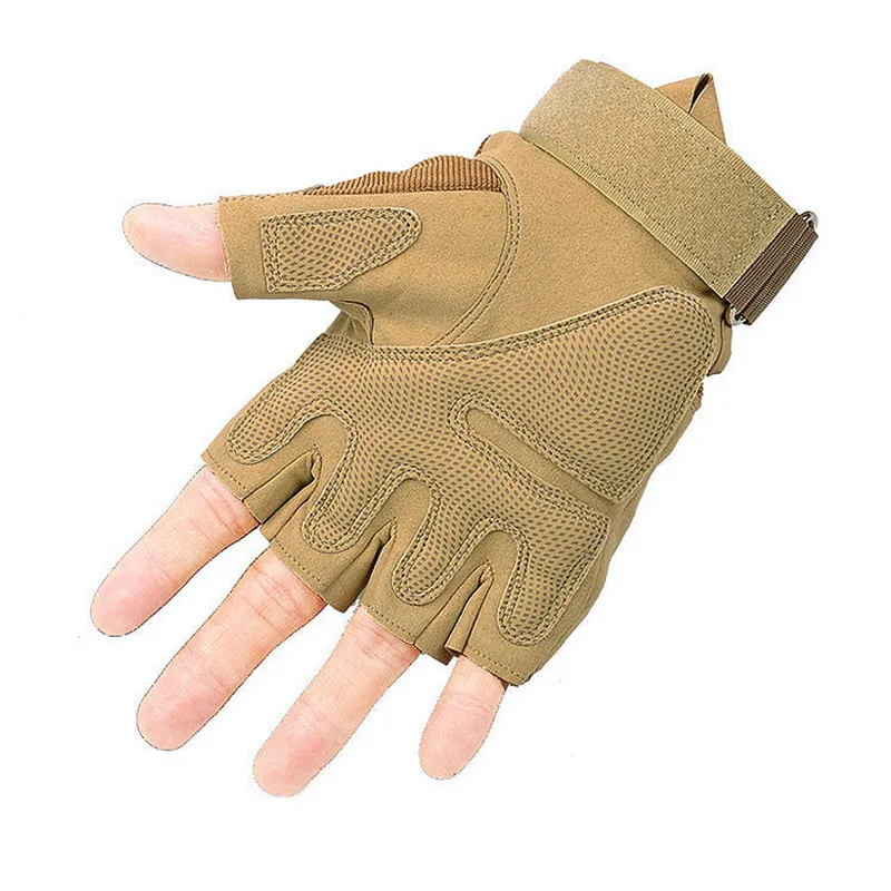 Tactical Hard Knuckle Guanti mezze dita Esercito da uomo Combattimento Caccia Tiro Airsoft Paintball Police Duty - Senza dita