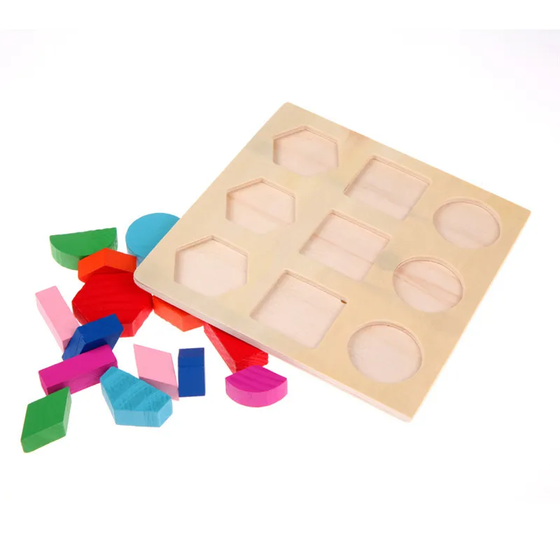 bouwstenen baby houten puzzel puzzel kinderen geometrie vorm jagsaw puzzel kinderen montessori vroege intellectueel educatief hersentraining speelgoed