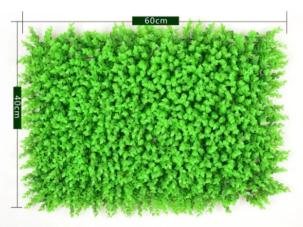 Miljö Alltid Torkvägg Milan Eukalyptus Plastskyddad Lawn 60 * 40cm Utomhus Ivy Fence Bush Växt Väggträdgårdsdekorationer