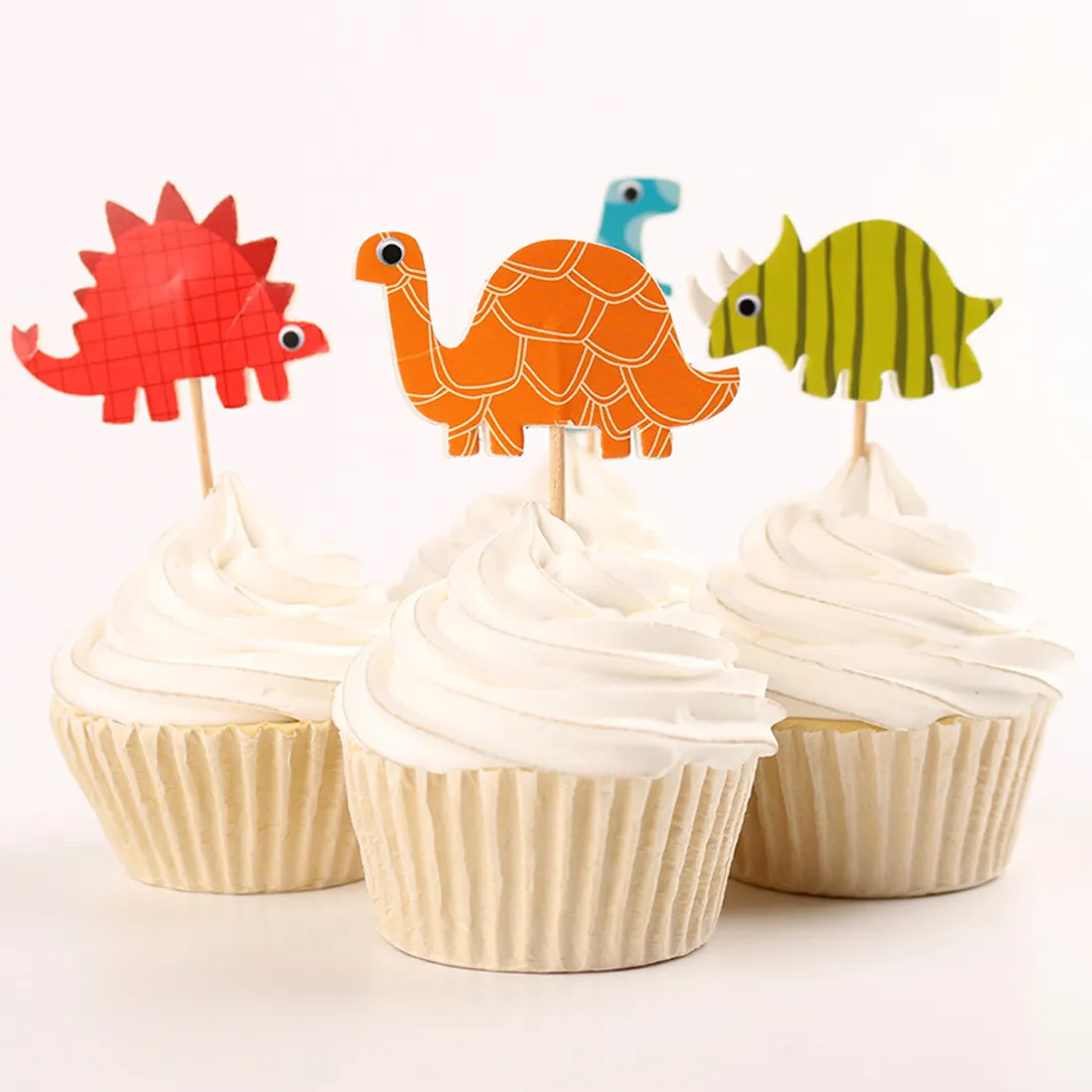 Mejor 24 unids / set Dinosaurio Cupcake Cake Decor Baby Shower Supplies Niño  Niños Fiesta de Cumpleaños