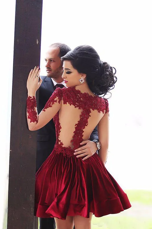 burgundy long sleeve homecoming dress Sexy Sequin One Shoulder Long Sleeve Mermaid Long Formal Dress with Sl –  Dressesforparty main image 0
