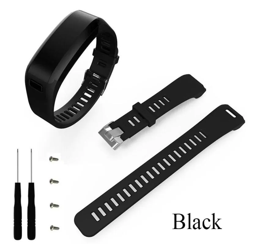 Mjukt silikonbyte armbandsarkbandband Armband för Garmin vivosmart Hr Smart Watch med skruvverktyg