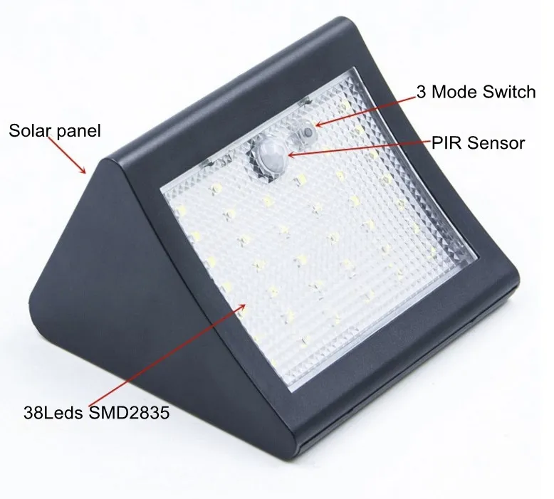 Solarbetriebene LED-Wandleuchte für den Außenbereich, wasserdichte Sicherheitsleuchten, PIR-Bewegungsmelder, Solar-Wandleuchte für Garten, Terrasse, Auffahrt, Deck, Treppen