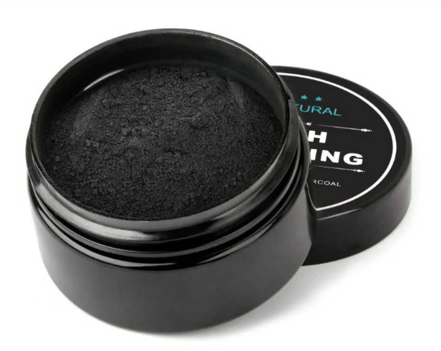 100% Natural Organic Activated Charcoal Teeth Whitening Powder Remove Smoke Tea Coffee Yellow Stains Bad Breath Oral Care with brush