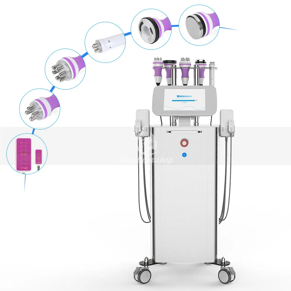 Stehende 40k Ultraschall-Fettabsaugung Kavitation 8 Pads LLLT Lipo-Laser-Schlankheitsmaschine Vakuum RF Hautpflege Salon Spa-Ausrüstung