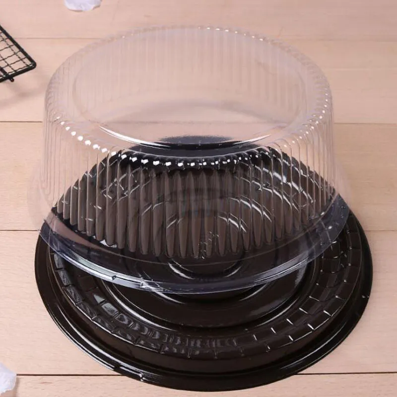 big round cake box/ 8 inches cheese box /clear plastic cake container party wedding cake holder QW7197