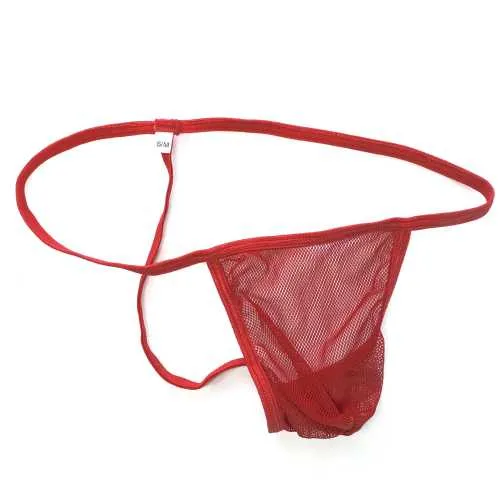 Herren C-Thru String Pouch Tanga G3447 Small Fishnet Contoured Pouch Kleiner Beutel mit begrenzter Abdeckung Unterwäsche Siehe Thru Mesh Polyester