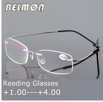 Okuma Gözlükleri Erkekler Kadınlar Erkek Kadın + 1.0 + 1.5 + 2.0 + 2.5 + 3.0 + 3.5 + 4.0 RS079 için RIMLESS Ultra Işık Manyetik Presbiyopik Gözlükler
