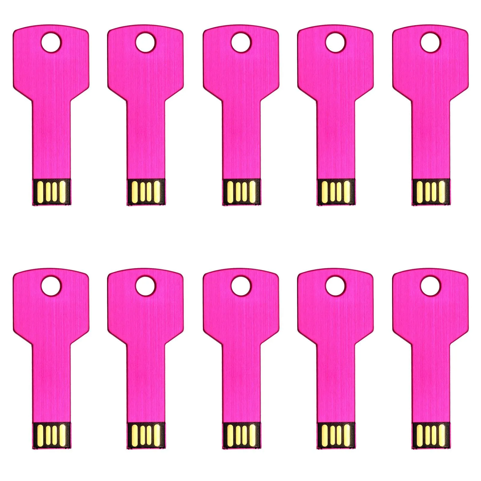 O Envio gratuito de 10 Pçs / lote USB Flash Drives 8 GB de Metal Design Chave Shaped USB Memory Sticks para Armazenamento de Dados de Computador