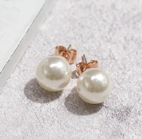 2015 Ny Mini Pearl Pendant Halsband och Earrring för kvinnor, 18K guldpläterade kedjor halsband och örhänge, mode smycken,