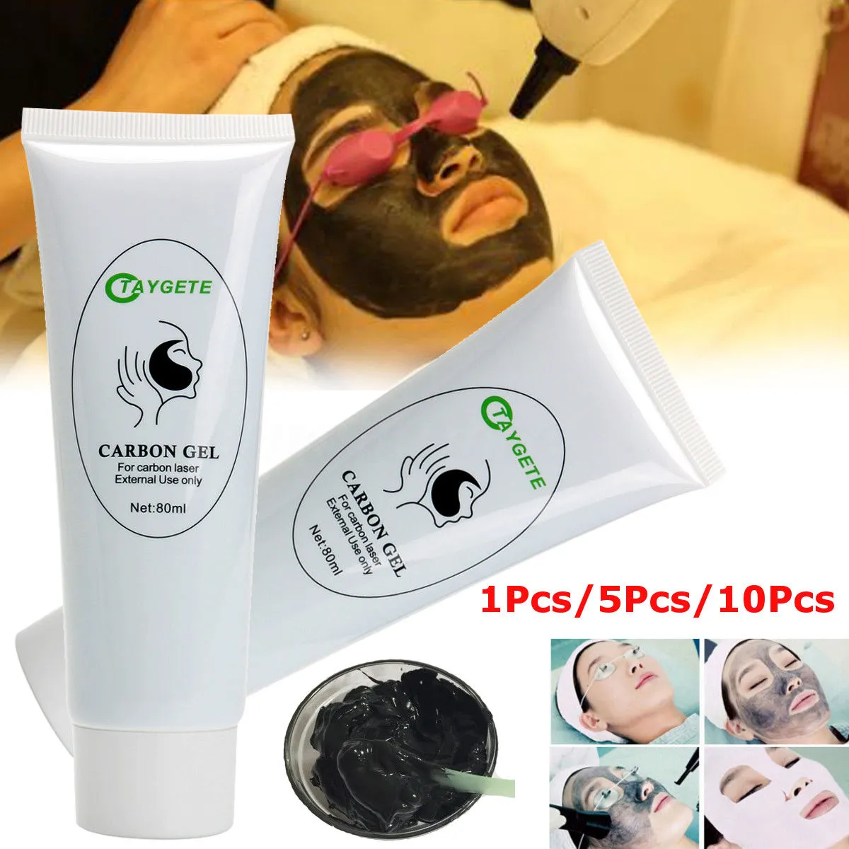 Laser Carbon Cream Black Doll Pore Cleaner Deep Cleansing Lera Face Mask Blackhead Avlägsnande Peeling Gel Skin Föryngring 80ml