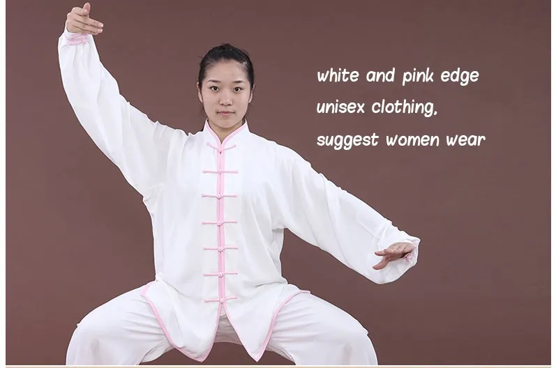 Tai Chi Clothing Color Edge Long Cleeves للرجال والنساء الصينيين CHUNG FU Uniforms6508802