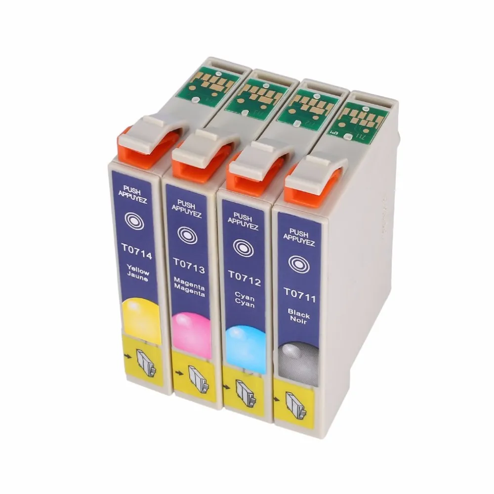 Freeshipping Genuine T0715 Multipack Ink Cartridges For Epson T0711 T0712 T0713 T0714 4 Colors Easy to use water resistance