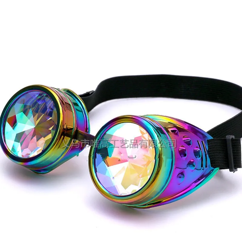 Mode Caleidoscope Bril Steam Punk Man en Vrouwen Dazzling Color Goggles Creative Street Pat Trend Party Cosplay Eyewear 25WG WW