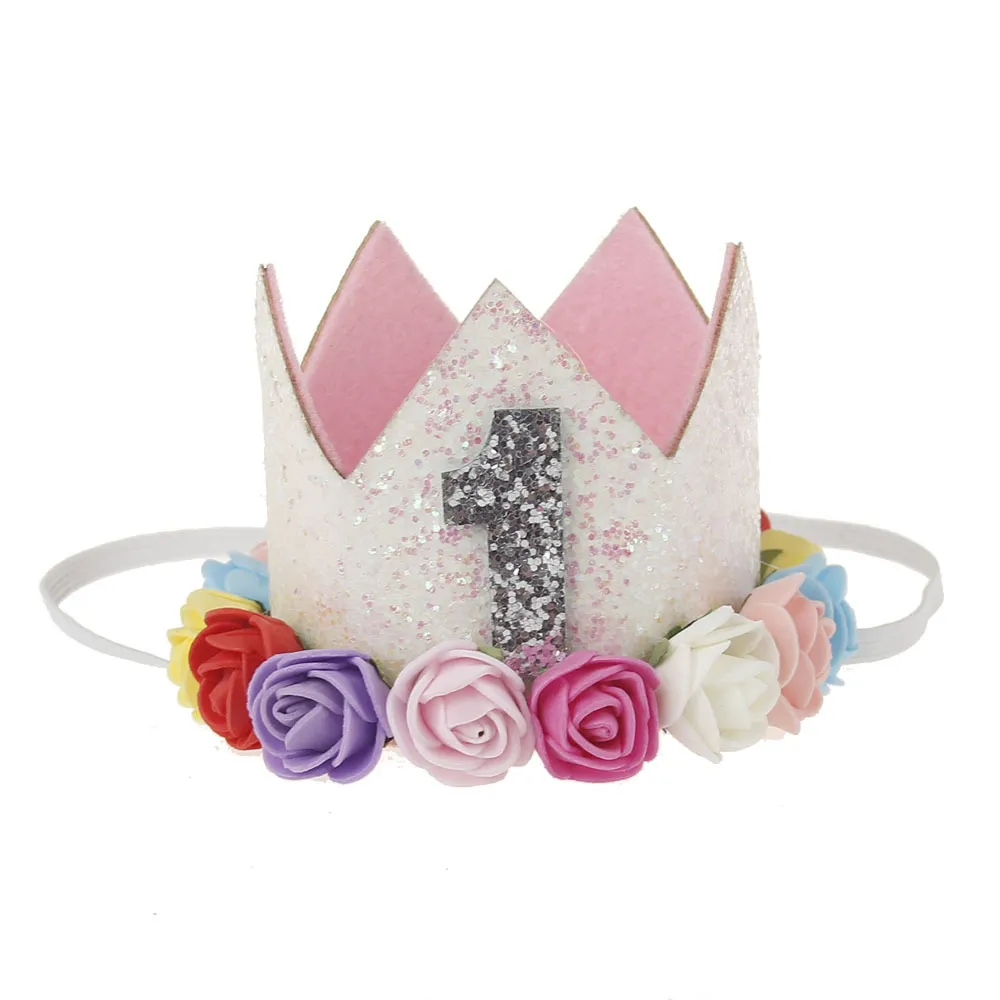 Baby Mini Geburtstag Hut Haarband Prinzessin Königin Krone Party Haarband Elastisches Stirnband Kopf Tragen Hut Kleinkind Kinder Headwrap Haar Zubehör