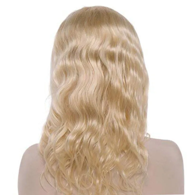 Cabelo virgem brasileiro 613 cabelo humano loiro 13X4 peruca dianteira do laço 10-32 polegadas onda do corpo 613 # perucas coloridas com cabelo do bebê rendas leves254D