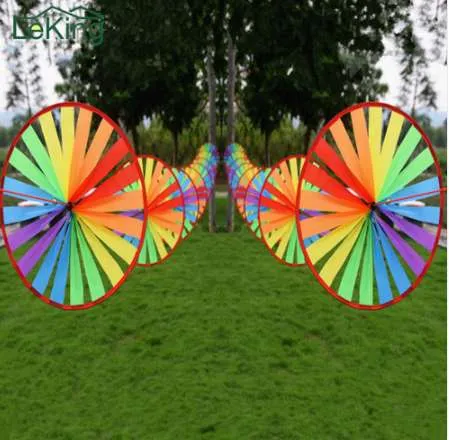 8PCS Colorful Wind Spinner Whirligig Pinwheel Weatherproof Nylon Outdoor Garden Lawn Yard Wedding Games Shop Decoration