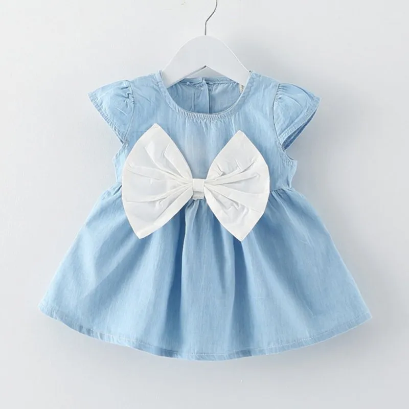 2018 Nuovo stile di design Abito da bambino Mini Abbigliamento estivo per bambini Abito a maniche corte Fashion Party Baby Toddler Girl Pure Cuff