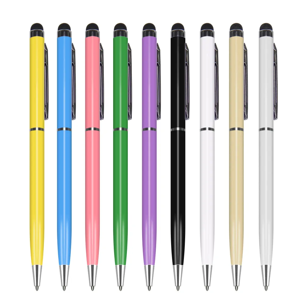 Hoge Kwaliteit 2 in 1 Bal Point Stylus Touch Pen voor iPad iPhone 6 5 voor mobiele telefoon Tablet PC 500pcs / lot