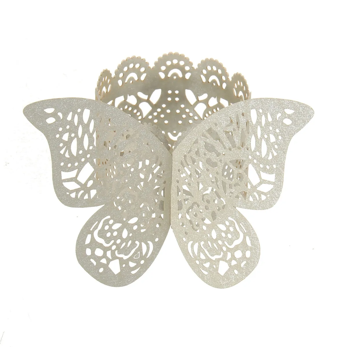 12 stks Butterfly Servet Ringen Hollow Out Bruiloft Papier Houder Tafel Decor Tools Accessoires Partij Gunst Evenementen Partijartikelen