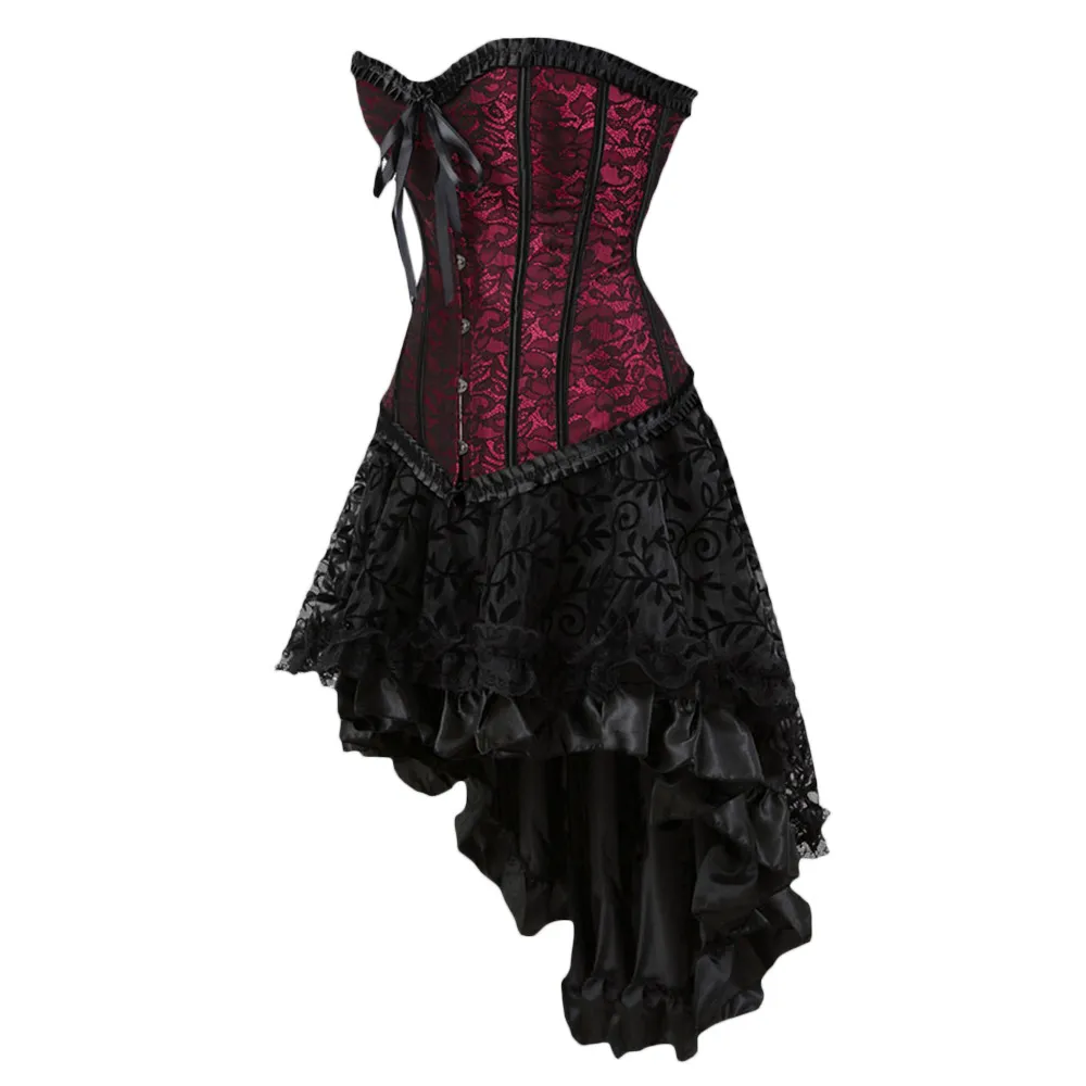 Vintage Burlesque Lace Burlesque Corset And Skirt Set Gothic Gowns And  Bustiers For Parties, Plus Size Available Drop Shipping Available From  Fangfen, $23.59