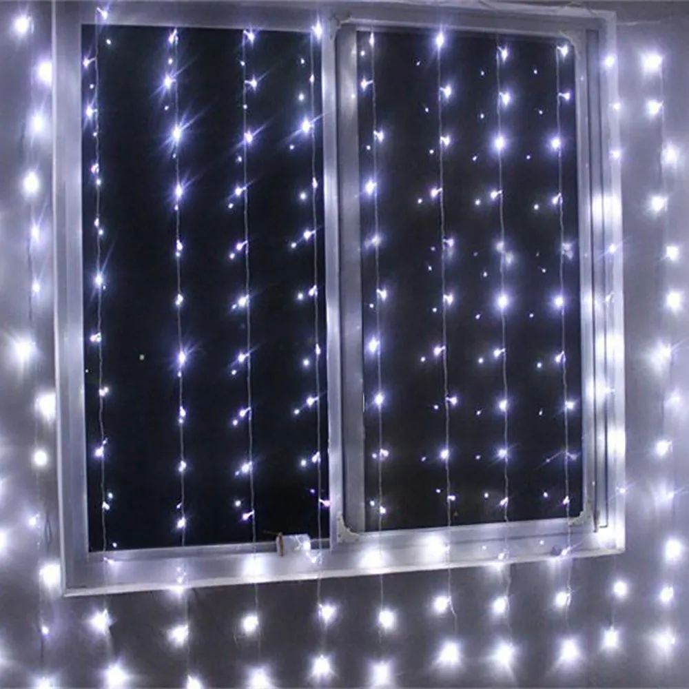 4m x 2m 256led 크리스마스 garlands LED 문자열 크리스마스 그물 조명 요정 크리스마스 파티 정원 결혼식 장식 커튼 조명