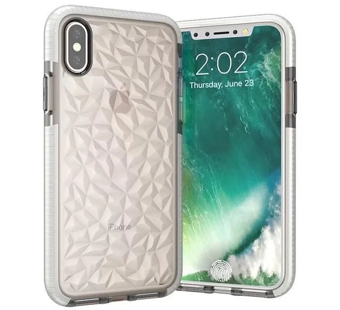 Coque de téléphone transparente souple en TPU + D30 à motif diamant, pour iPhone Xs Max XR 8 7 6S Plus Samsung S8 S9 S10E Plus Note 9