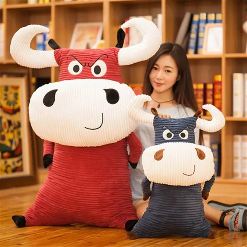 Dorimytrader Big Anime Cow Plush Pillow Toy Giant Soft Cute Stuffed Milk Cow Animals Doll for Children Gift 50cm 70cm 120cm DY614918266982