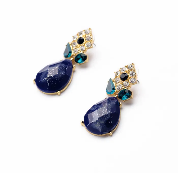 Eleganter Saphir-Wasser-Tropfen-Diamant-Damen-Ohrringe personifizierten wilde kühle populäre hochwertige Schmucksache-Ohrringe neu