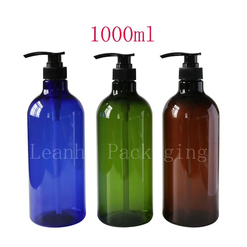 1000 ml lotion pomp container lege shampoo plastic fles met vloeibare zeepdispenser navul fles cosmetische spuitpomp