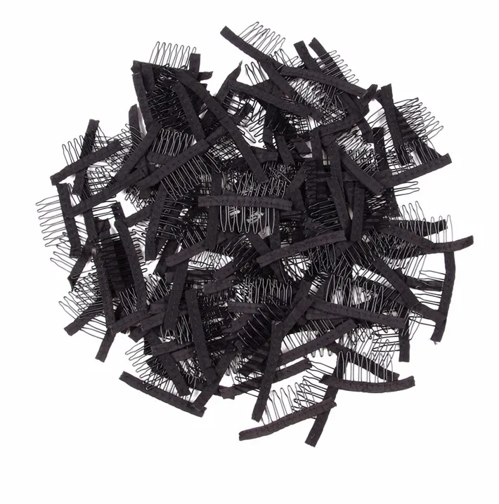 Wig Comb With Durable Polyster Cloth 7 Teeth Wig Accessories Hair Extension Attach Combs 10-Wholesale Black Lace Wig Clips Tools