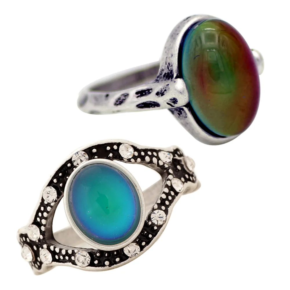 Low Moq New Color Change Mood Silver Plated Alloy Ring RS050-001 