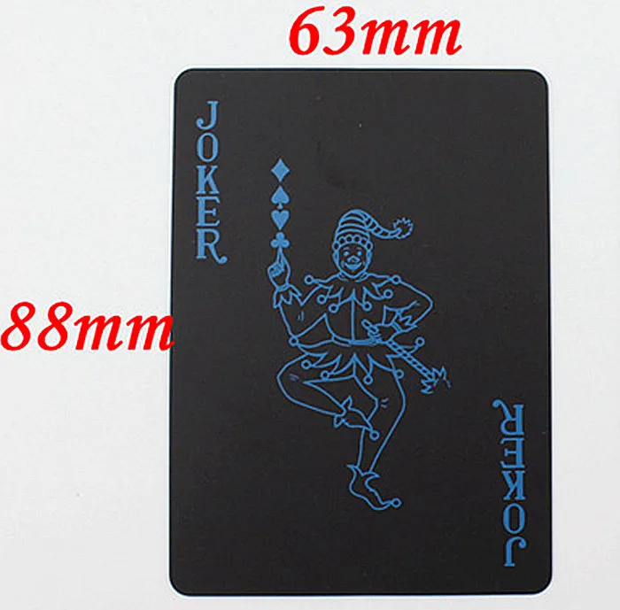 Hot Waterproof PVC Plastic Spelkort Set Trend 54st Deck Poker Classic Magic Tricks Tool Pure Color Black Magic Box-packad