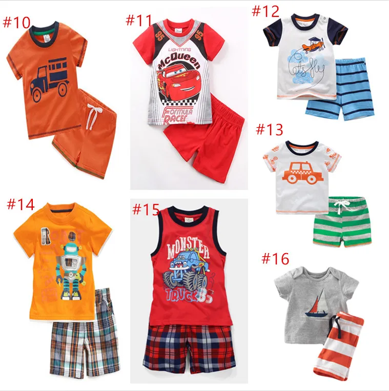 Vêtements pour enfants 2018 nouvel été bébé garçons vêtements ensembles enfants Sport costume dessin animé tricot à manches courtes t-shirts hauts + pantalons courts 2 pièces ensembles