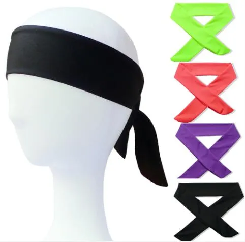 Women Men Striped Solid Tie Back Sport Headband Non-Slip Stretch Sweatbands Moisture Wicking Workout Yoga Running Headbands