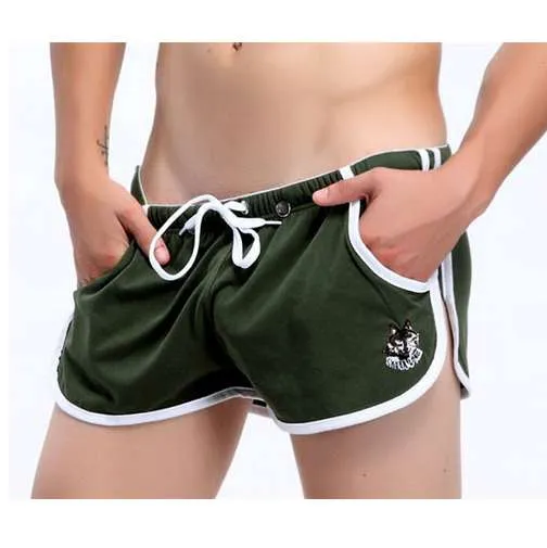 Running Shorts Men Penis Pouch Gym Shorts Men Embroidery Loose