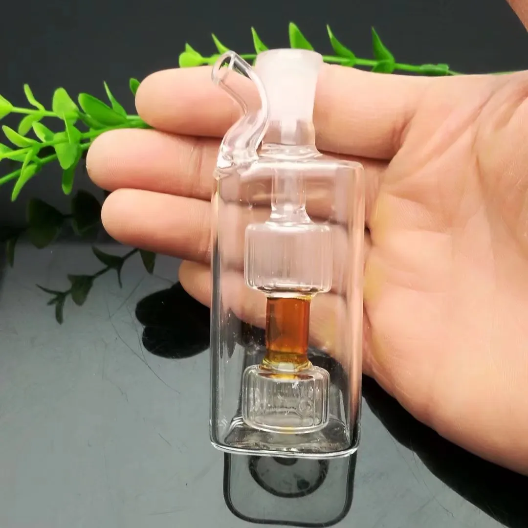 Hot Sales Mini square glass water bottle Wholesale Glass bongs Oil Burner Glass Water Pipe Oil Rigs Smoking, Oil.