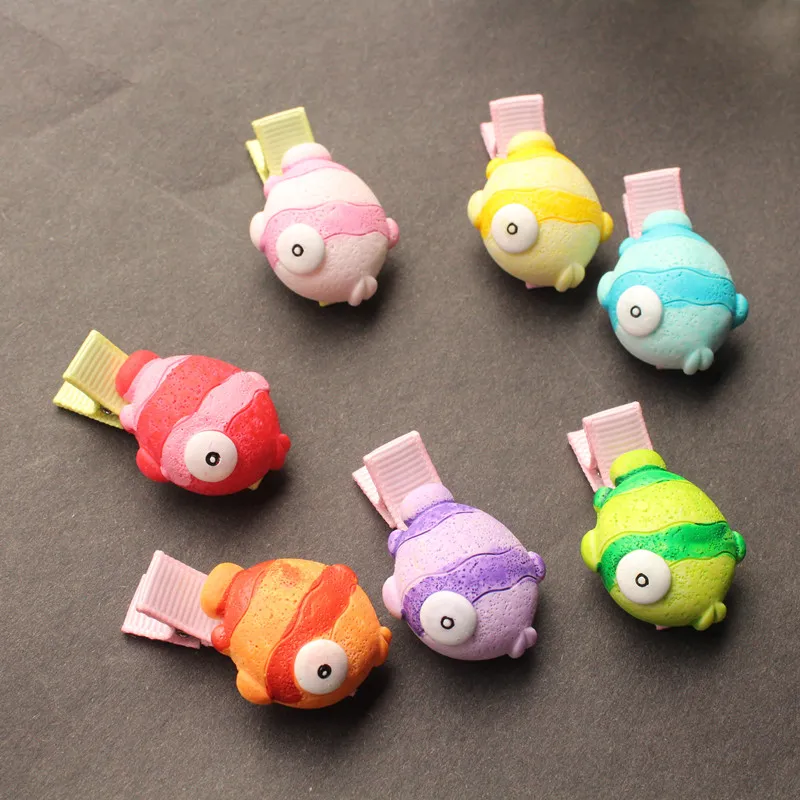 2018 New Baby Hairpins 35pcs/lot Plastic Cute Kids Hair Clips Children Hairpin Wholesale Mini Cartton Fish Hair Barrettes