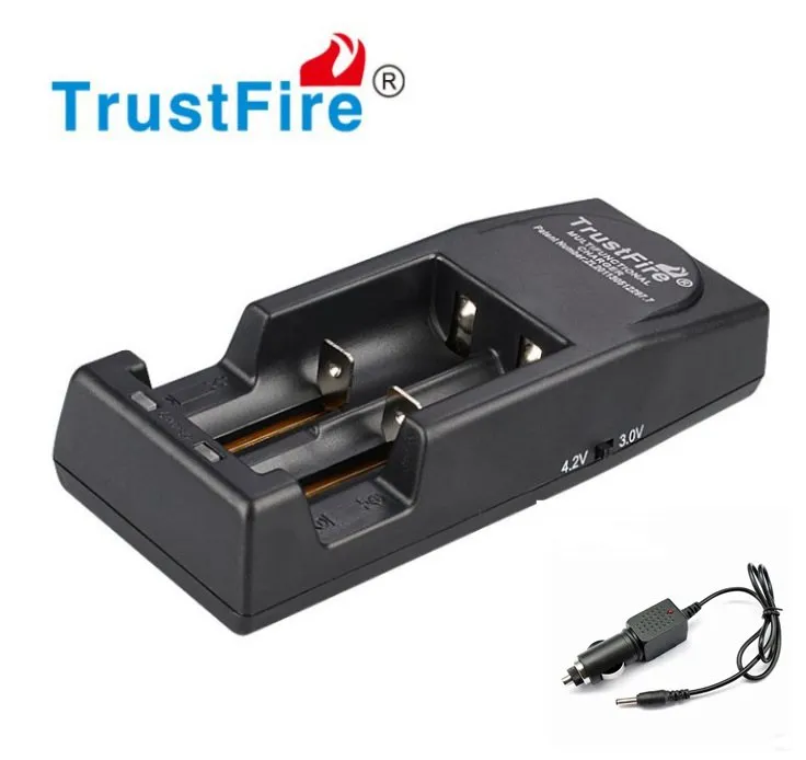 Original Trustfire TR001 2-Slot Lithium Battery Charger for 14500 16340 18500 18650+ car charger 30pcs/lot