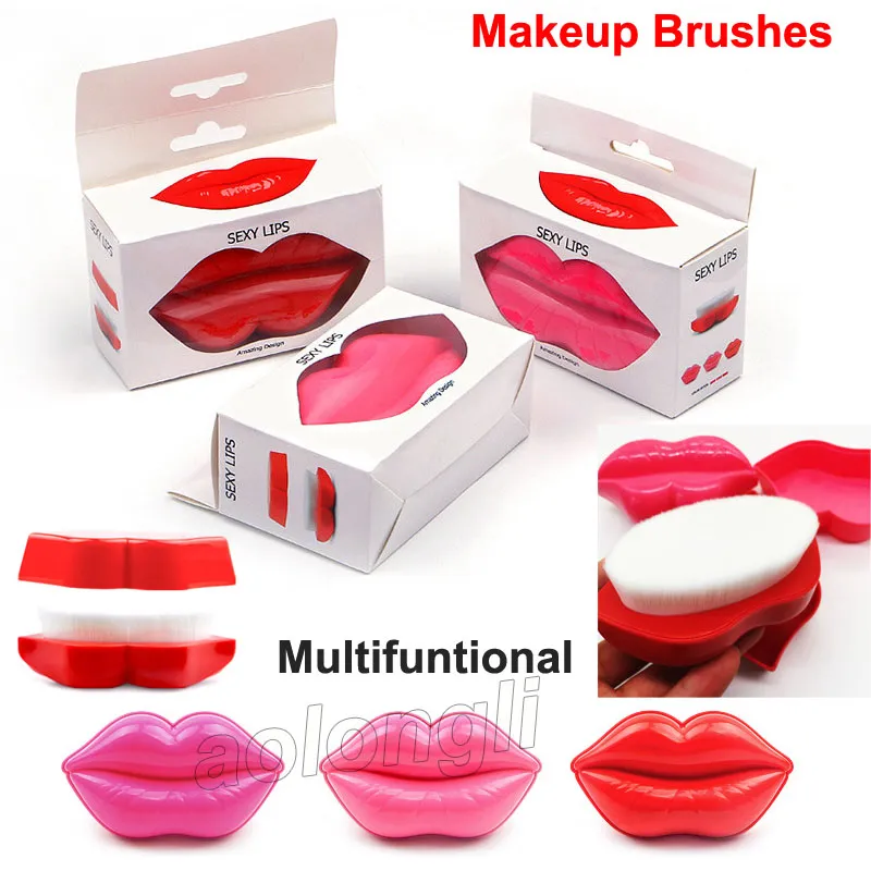 2018 Sexy Lip Shape Makeup Brushes Foundation Brush Bath Brush Skin Clean Face Care massage Brush Facial Cleaning Multi functional Brushes