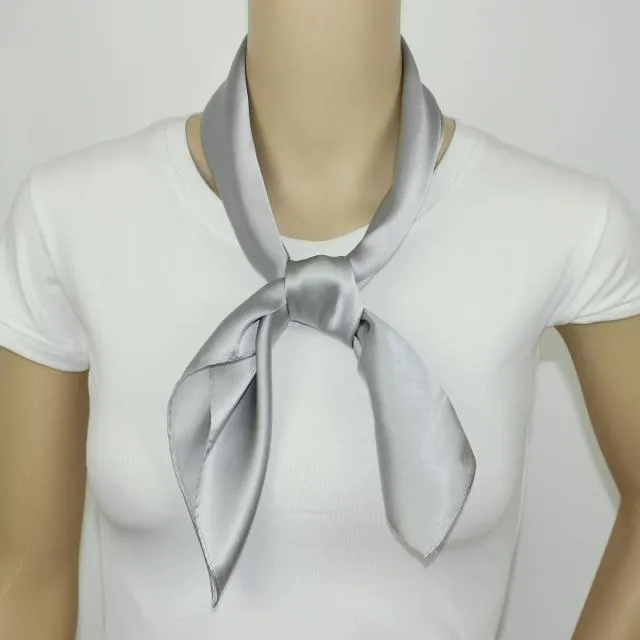 Nya män Kvinnor Solid Satin 100% Naturlig Silk Scarf Plain Long Square Scarves Sjal Wrap Neckerchiefs 12mm Tjock Unisex # 4059