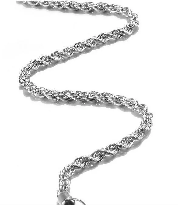 Nya kedjor 925 Sterling Silver Necklace Kedjor 3mm 16-30 tum Pretty Cute Fashion Charm Rope Chain Halsband Smycken